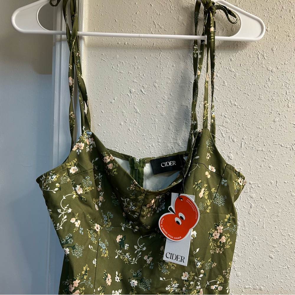 Cider Olive Floral Sundress